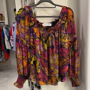 Anthropologie butterfly print top